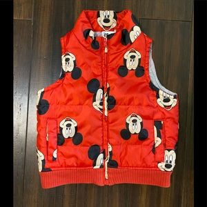 Disney Mickey Mouse Puffer Vest Size 2- 3T